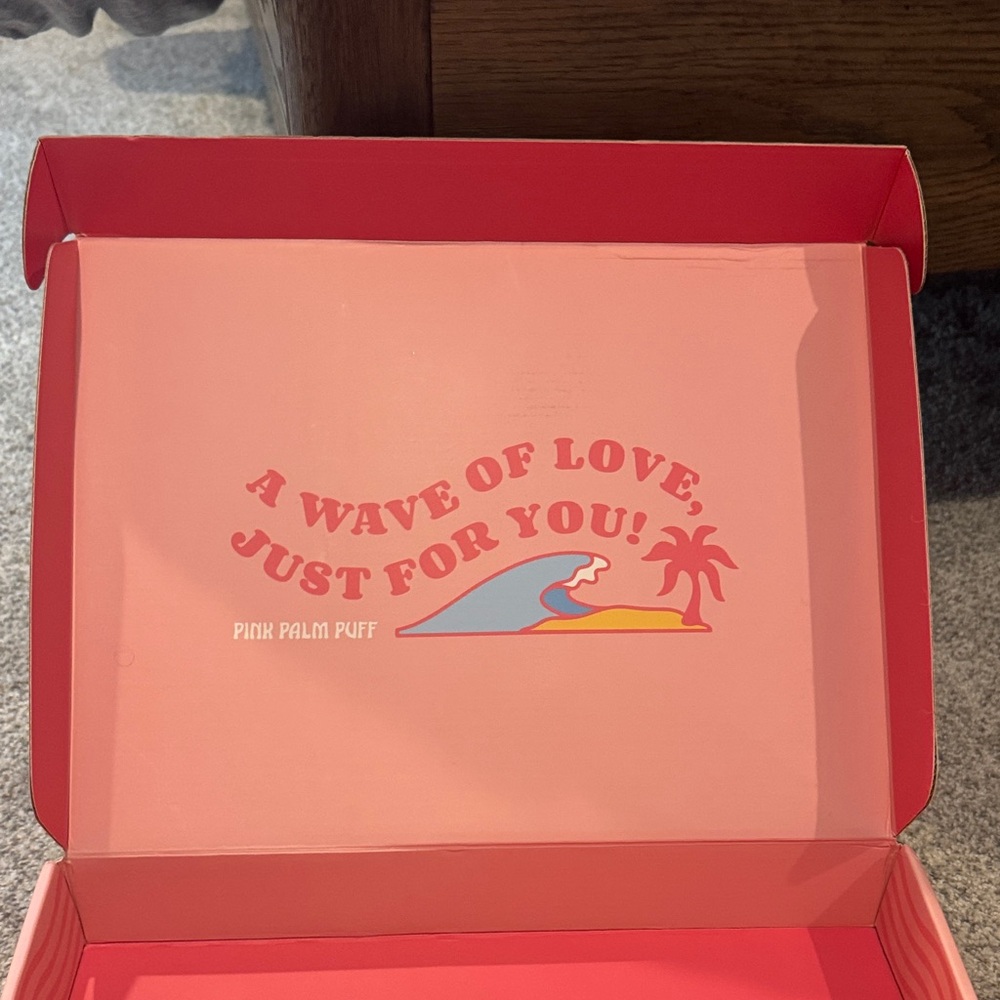Pink Palm Puff Decorative Box - Multicolor - Picture 5 of 7
